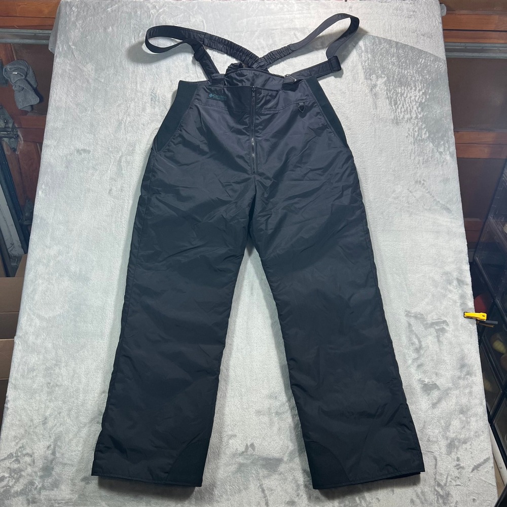 Columbia Insulated Snow Ski Bib Pants Womens XL Black Winter Nylon Suspenders